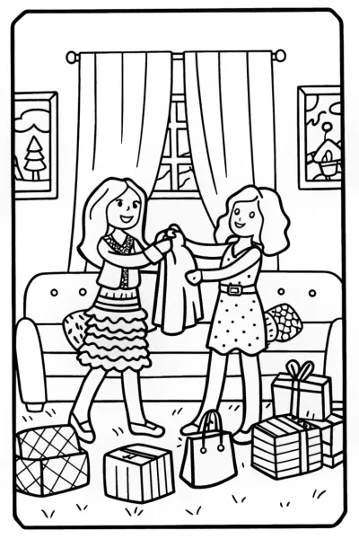 Bratz Dolls Fashion Swap Party Coloring Page