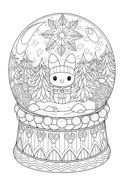 Kuromi in a magical snow globe