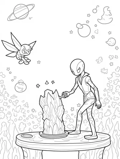 Mewtwo crafting a star crystal