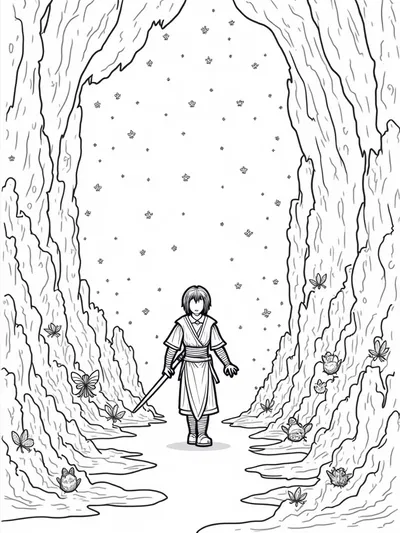 Demon Slayer in a magical cave