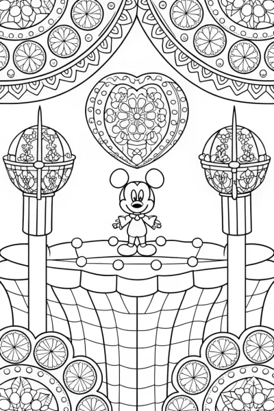 Mickey Mouse on a floating island