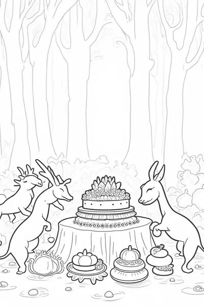 Deer sharing food in the woods