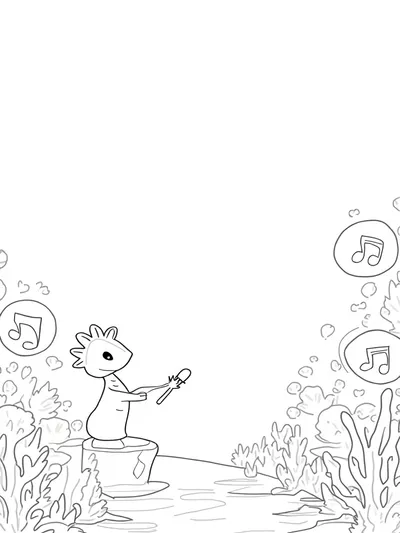 Axolotl conducting an orchestra