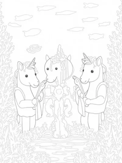 Unicorns in an underwater orchestra