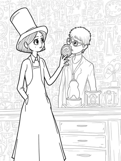 Wednesday Addams in a clock shop