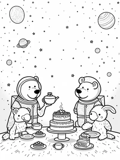 Animals having a galactic tea party