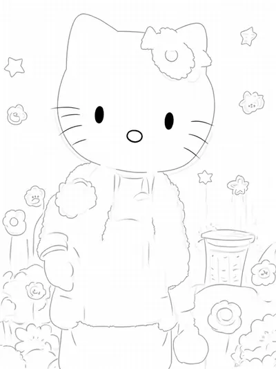 Hello Kitty opening a time capsule