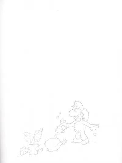 Yoshi watering star flowers