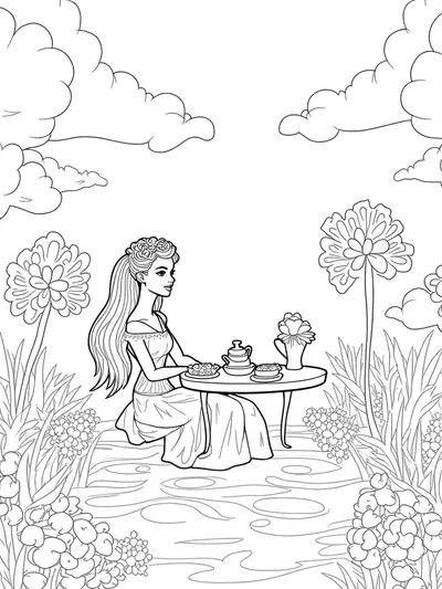 Barbie’s tea party on a floating island