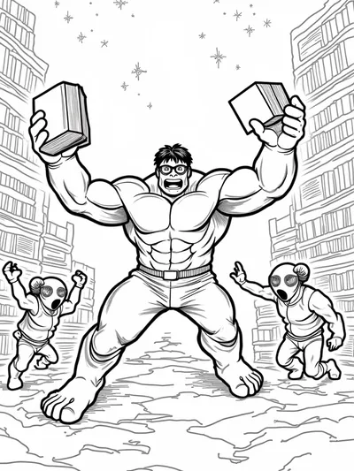 Hulk the librarian in a book battle