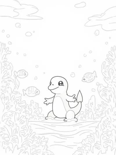 Charmander swimming underwater