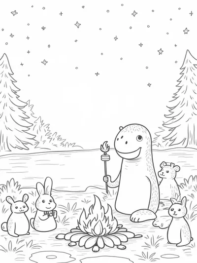 Axolotl campfire gathering
