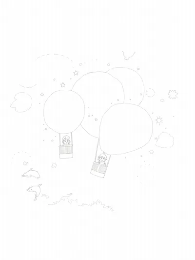 Children in sea creature balloons