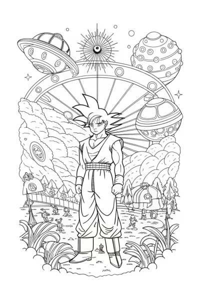 Goku at a space carnival