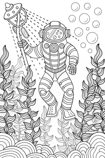 Captain Barnacles and glowing seaweed