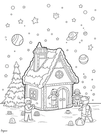 Gingerbread house on a space expedition