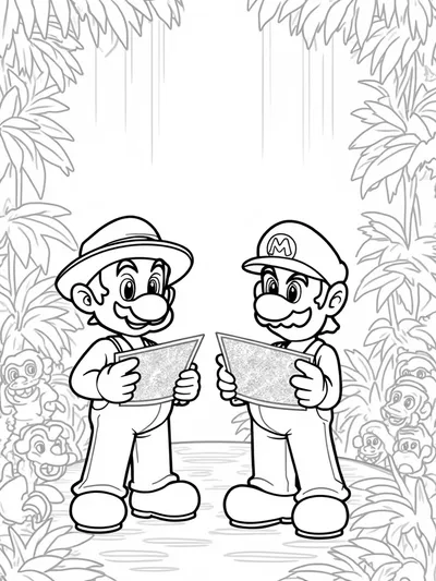 Mario and Luigi exploring the jungle