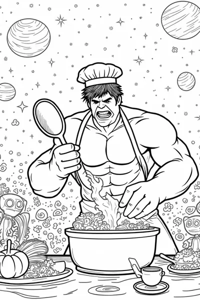 Hulk as a cosmic chef