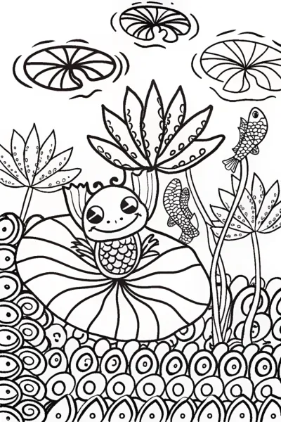 Axolotl Daydreamer in a Floating Garden
