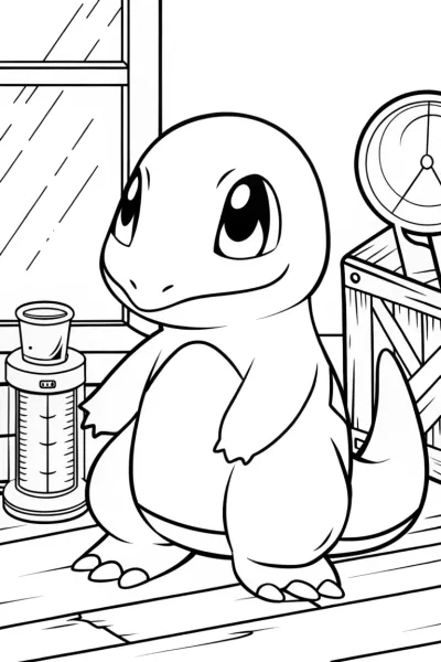 Charmander at the weather station