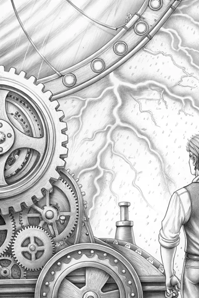 Lightning bolt in a steampunk world