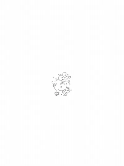 Monster floating with balloons
