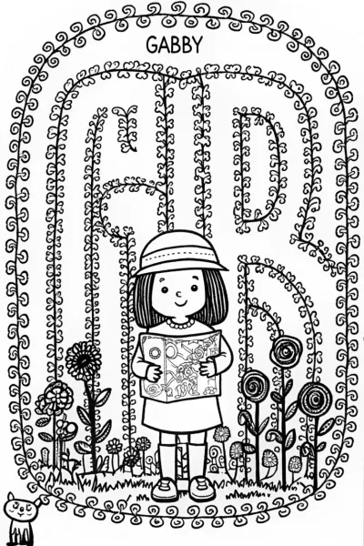 Gabby’s Enchanted Garden Maze Coloring Page