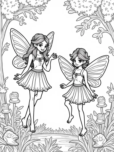 Ice cream fairies in a forest