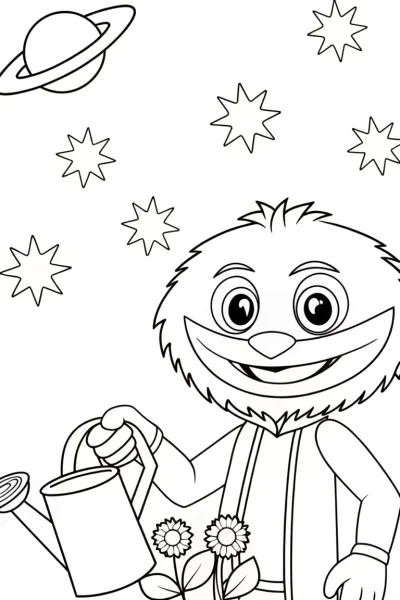Huggy Wuggy gardening in space