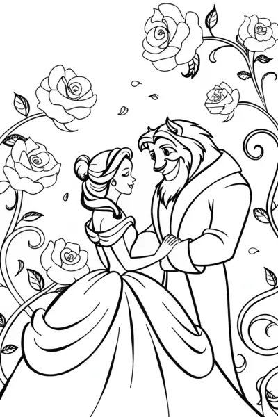 Enchanted Rose Garden with Belle and the Beast