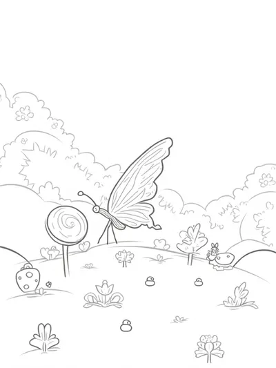 Butterfly treasure hunt in Candy Land