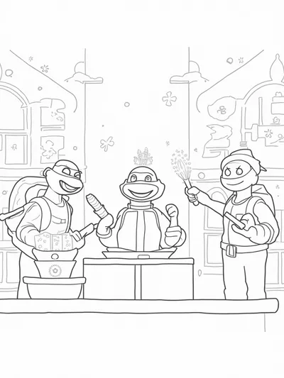 TMNT baking contest in space