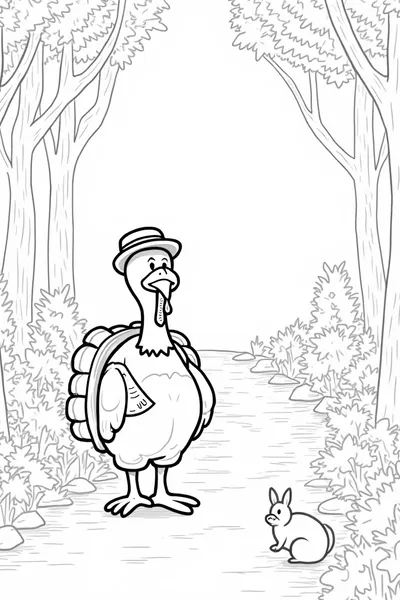 Turkey adventurer in the forest