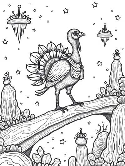Turkey adventurer on a space bridge