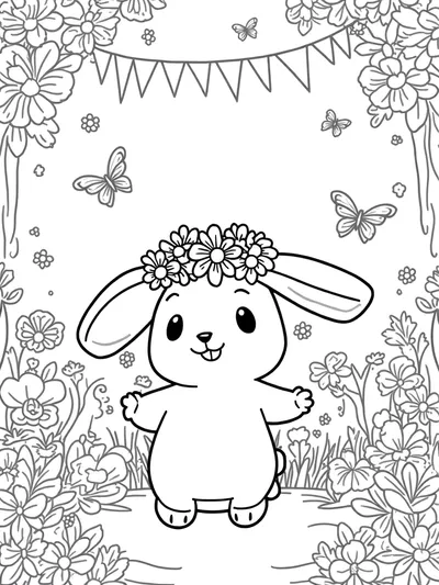 Banban’s flower festival coloring page