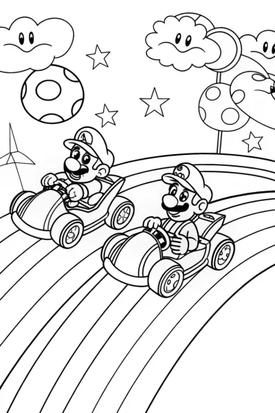 Rainbow Road Adventure with Mario and Luigi