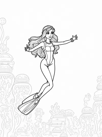 Barbie underwater treasure hunt