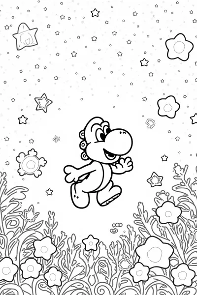 Yoshi in a cosmic garden
