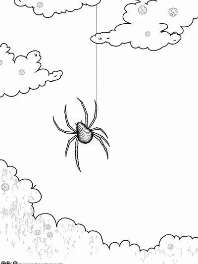 Spider weaving art in the sky