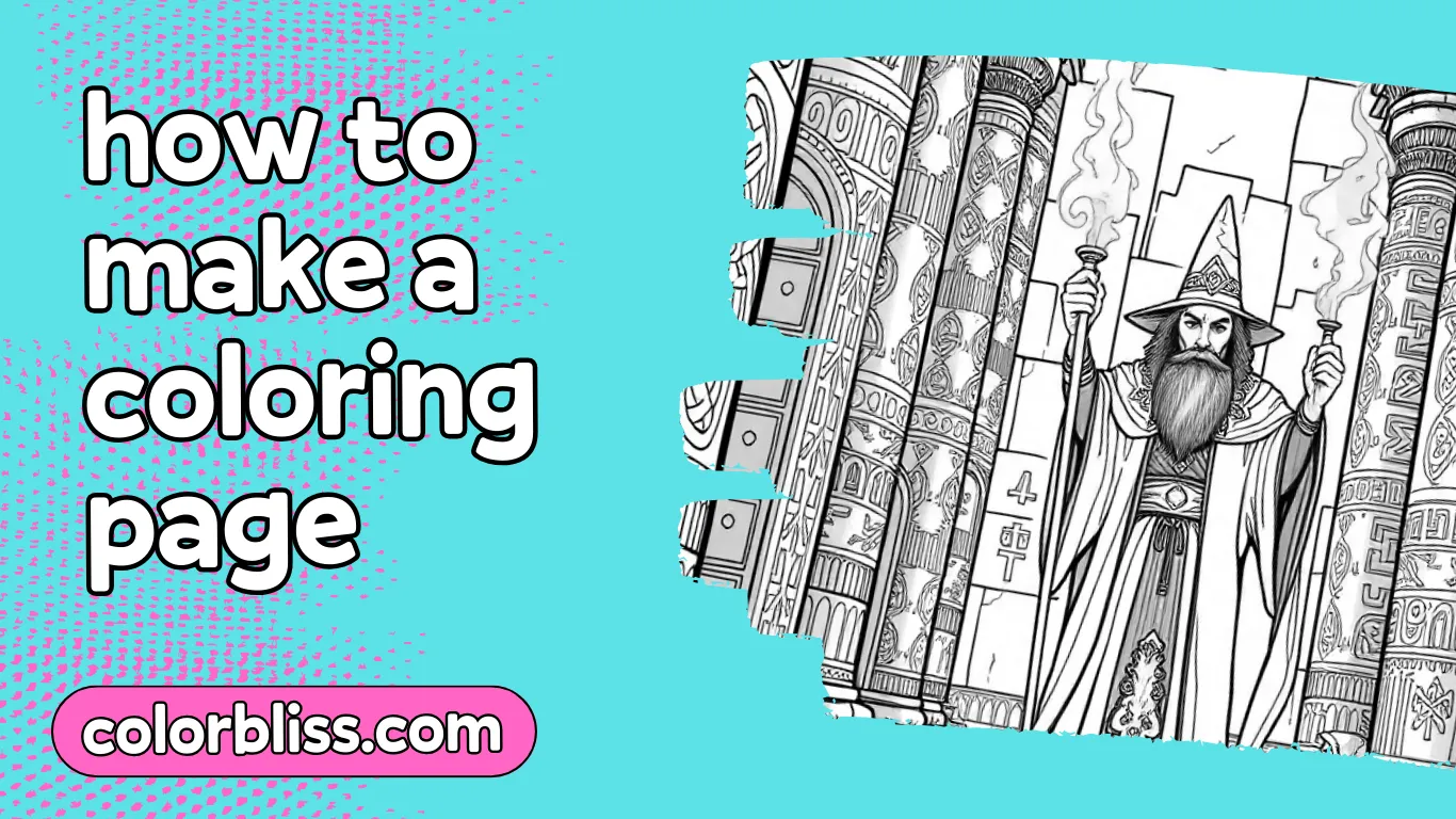 A coloring page of How to make a coloring page
