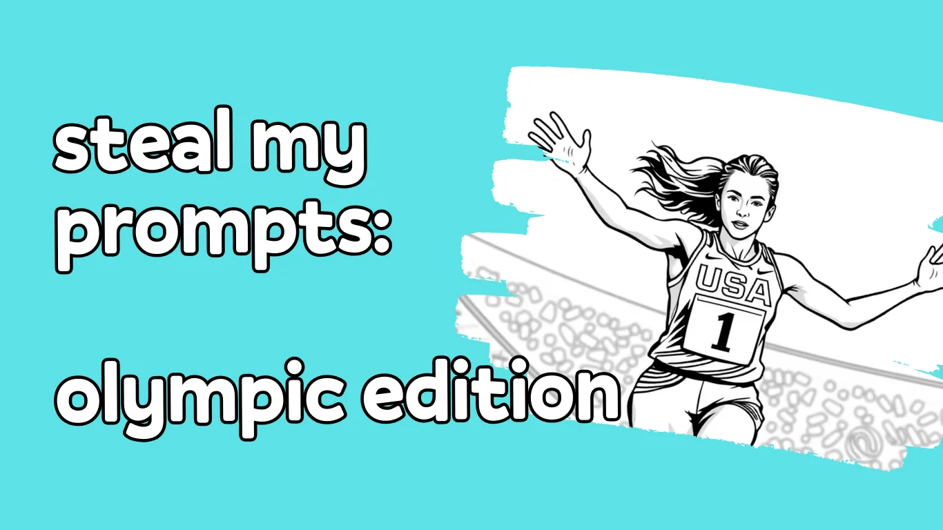 A coloring page of Steal My Prompts: Olympic Edition