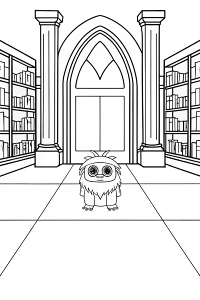 Monster guarding the enchanted library