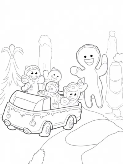 Gingerbread family road trip