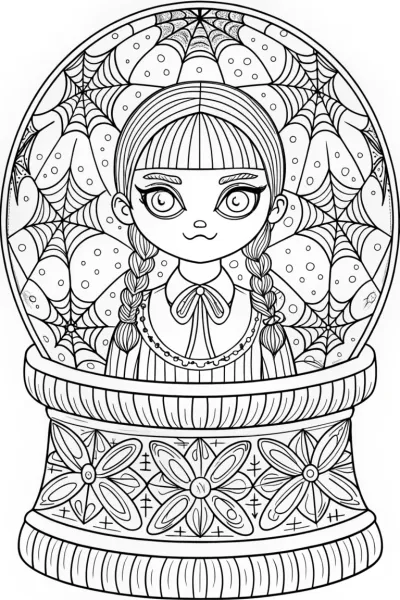 Wednesday Addams in a snow globe