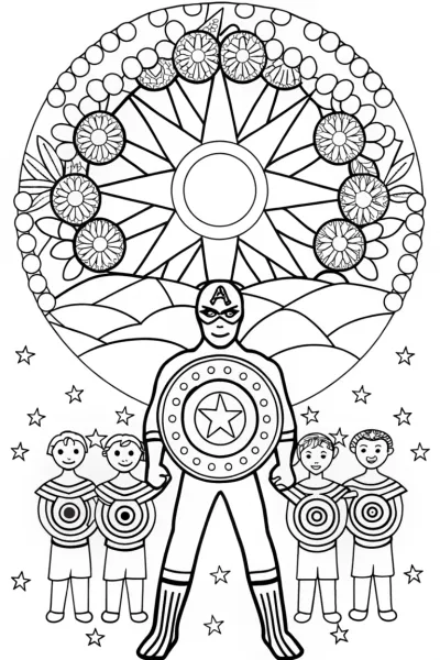 Captain America’s Shield of Hope Coloring Page
