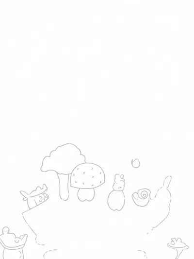 Mushroom explorers on a floating island