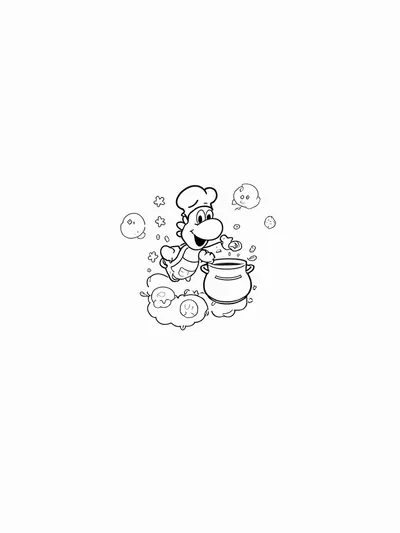 Yoshi flying chef cooking