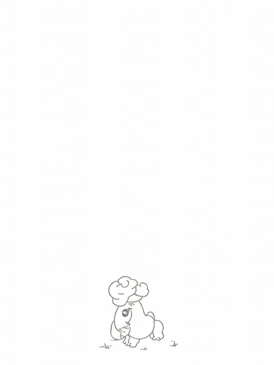 Puppy in a whimsical bakery
