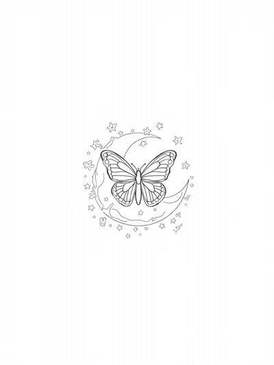 Butterfly weaving a celestial tapestry