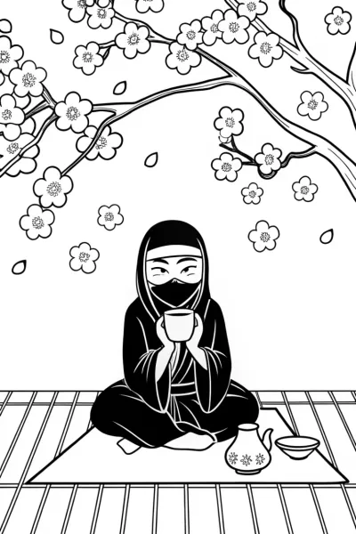 Ninja Tea Time: A Moment of Zen and Color